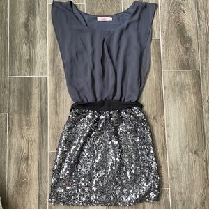 Sequin bow back dress